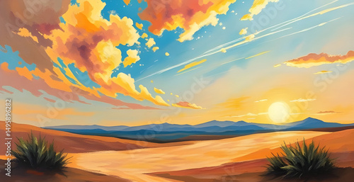 desert modern wall art, desert desertscape painting, desert journey painting, desert solitude painting, desert symbolic painting, desert fantasy art, desert realism painting, desert texture painting, 