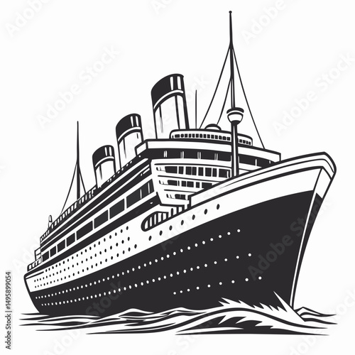 Majestic ocean liner cruise ship sailing on calm waters