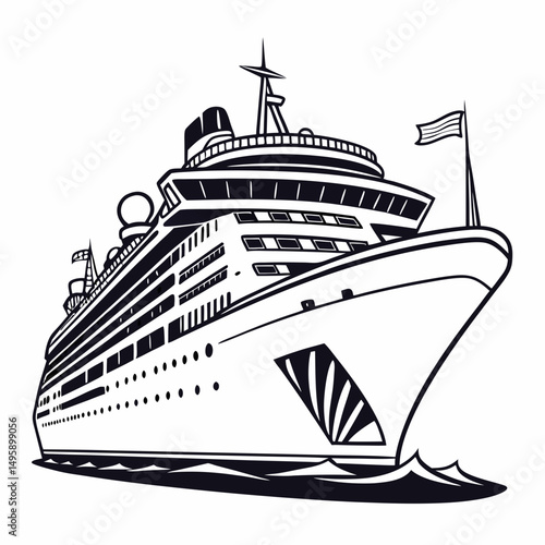 Majestic cruise ship sailing ocean liner vessel travel vacation