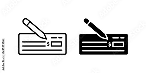 cheque icon set. for mobile concept and web design on white background