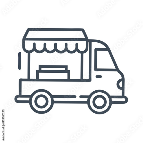 Professional food truck icon cutout transparent background