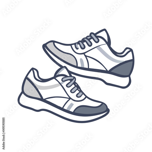 Professional pair of sneakers graphic design element transparent background