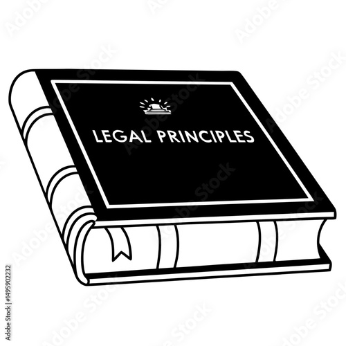 Professional legal principles book graphic design element isolated on white
