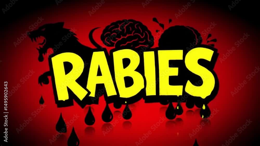 Rabies Animation with Bold Text, Snarling Animal Shadows, Saliva ...