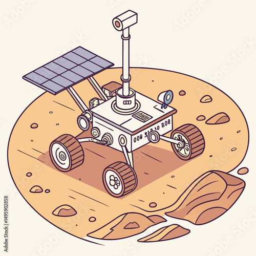 Mars rover exploration robotic vehicle on planet surface