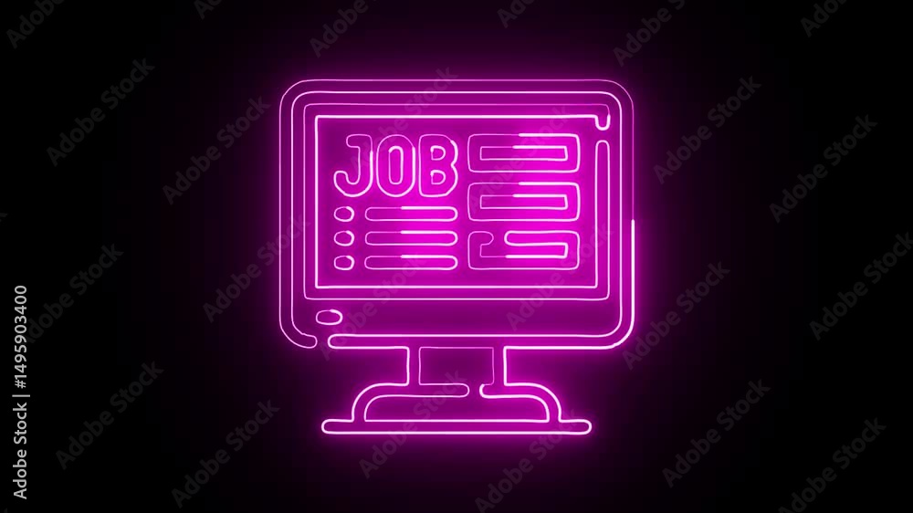 Job Search Icon HD Video black background Job Search Icon HD Video black background