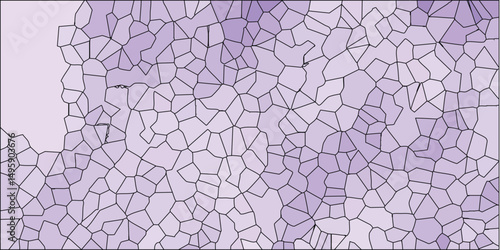 Abstract cellular pattern background with purple gradient coloring and black outlines creating a textured mosaic effect for design and decorative purposes.
