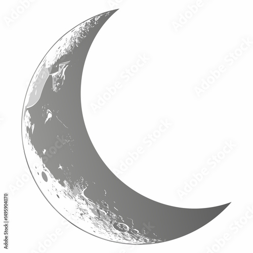 Crescent moon grey scale celestial body night sky space