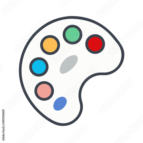 Professional artist palette icon isolated on white background