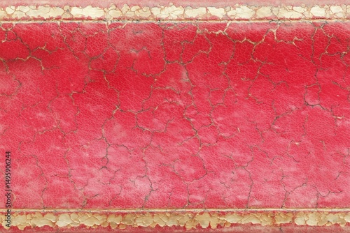 Red leather book cover showing signs of wear and tear