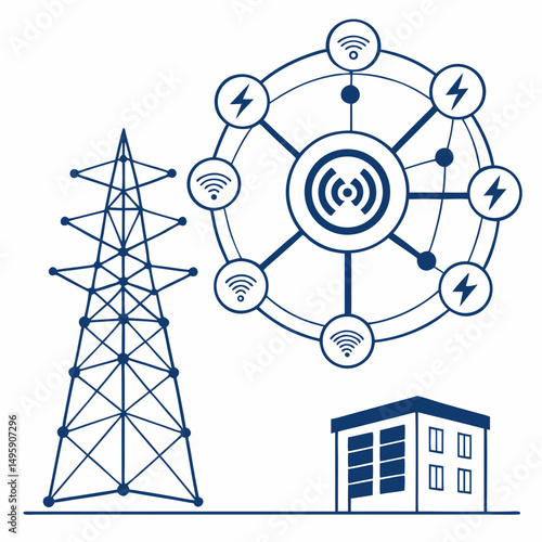 Smart grid technology power transmission wireless network electricity building