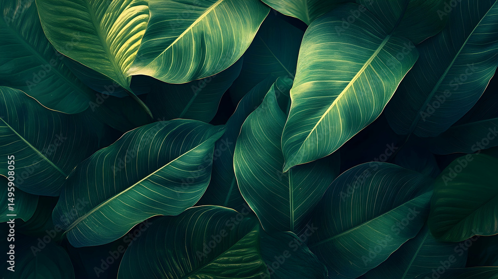 custom made wallpaper toronto digitalLush green leaves create a vibrant botanical backdrop.