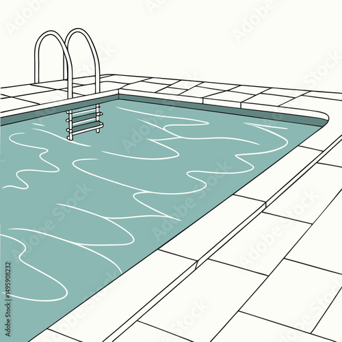 Swimming pool illustration summer vacation relaxation cool water fun