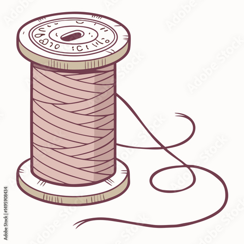 A spool of thread illustration sewing craft supplies textile design element