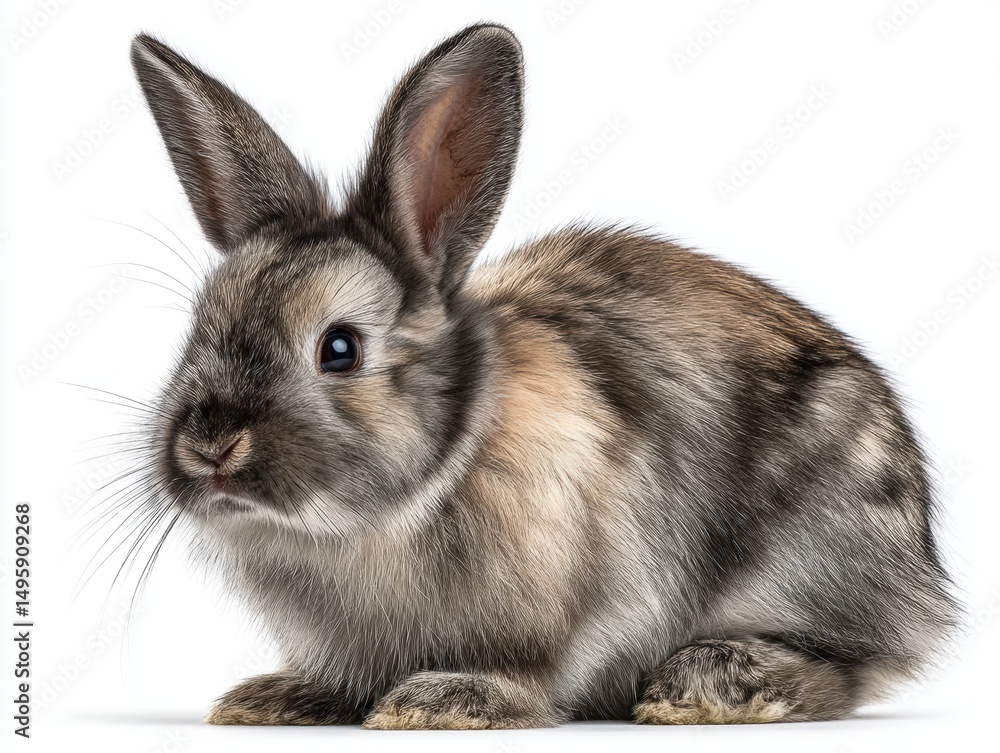 Fototapeta premium American sable rabbit breed isolated on white
