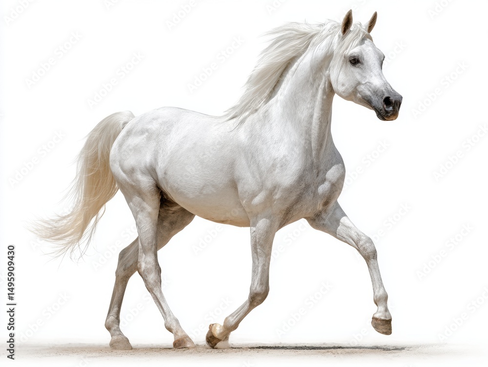 Obraz premium white arabian horse breed isolated on white