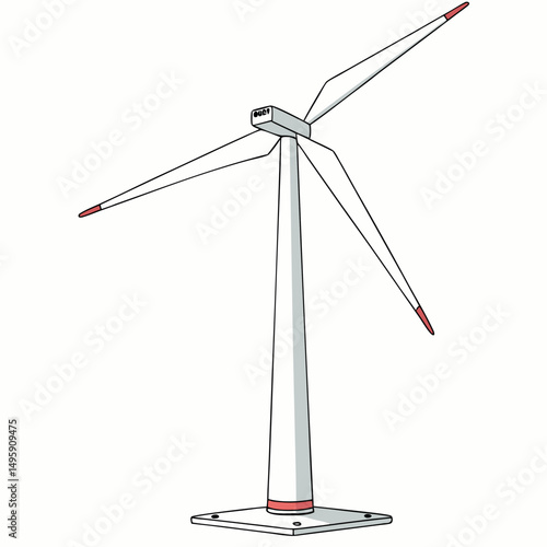 Simple illustration of a wind turbine generating clean energy