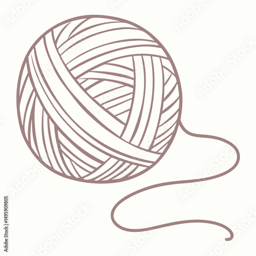 A ball of yarn a simple line drawing of thread