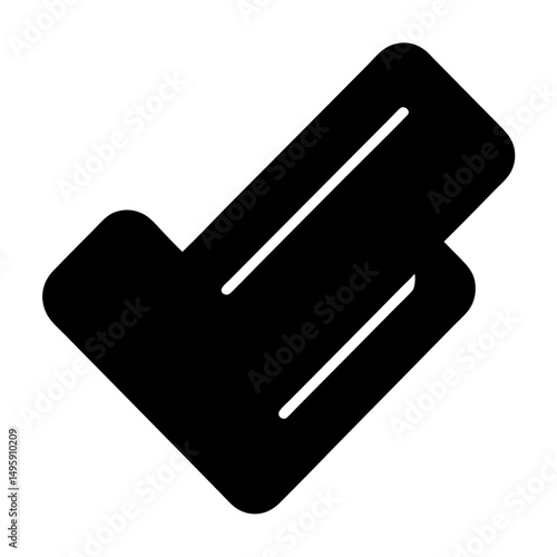 Abstract representation of credit card insertion or transaction with rounded corners