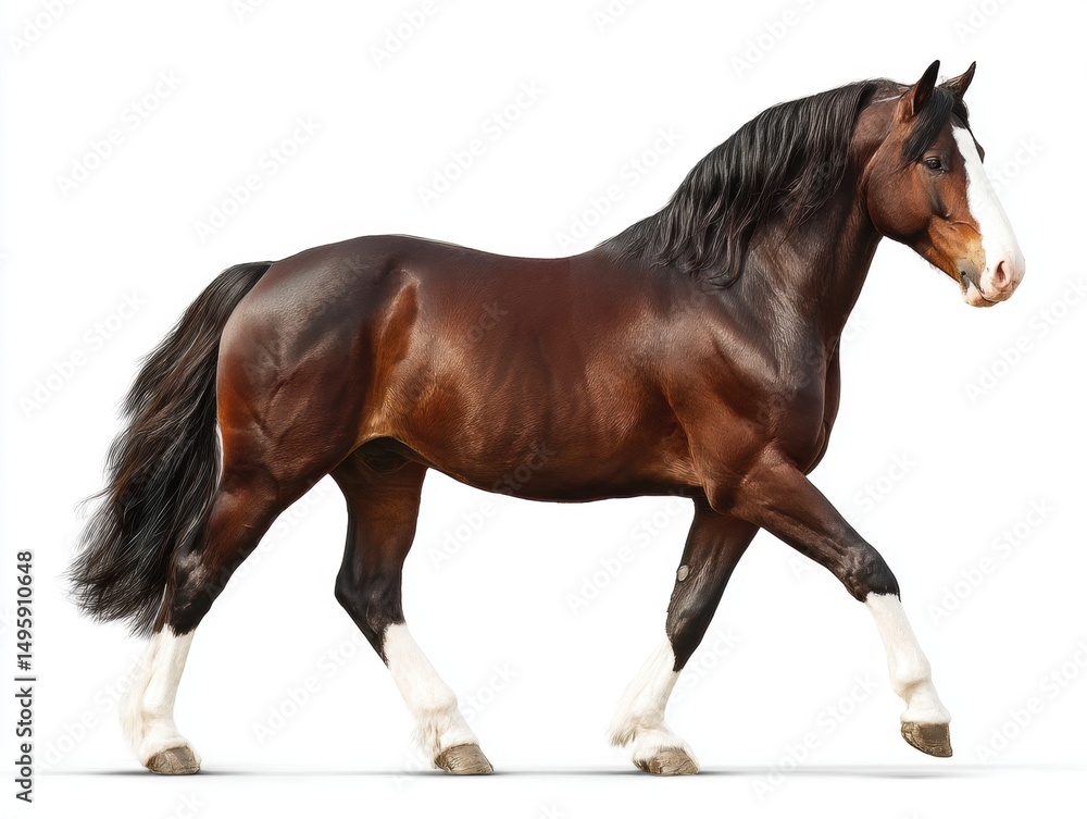 Naklejka premium dutch warm blood horse breed isolated on white