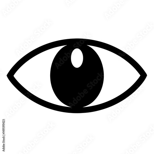 Stylized Black and White Eye Icon for Vision and Visual Perception