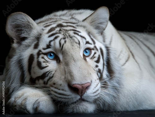 white tiger isolated on black