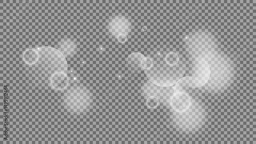 Bokeh circles on transparent background
