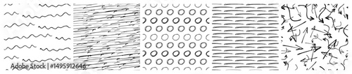 Set of seamless patterns with scribble smears