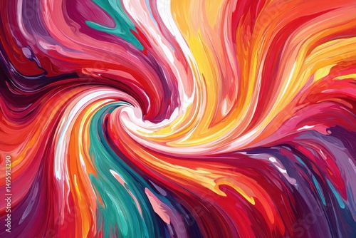 Wallpaper Mural Bright swirls of color blend together, creating an energetic and captivating abstract visual with depth and motion Torontodigital.ca