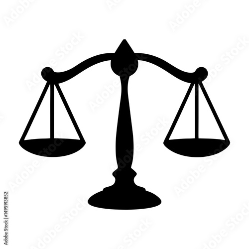 Classic depiction of scales of justice represents legal concepts and fairness
