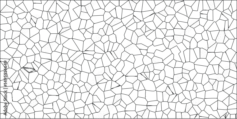 Obraz premium Abstract polygonal pattern geometric cellular structure in black lines on a white background suitable for design elements