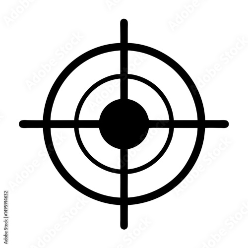 Precise and Focused Aim with a Bold Target Silhouette on White Background