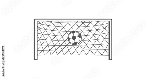 Football Championship. Soccer goal with ball in net