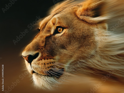 A dynamic image of a liones...