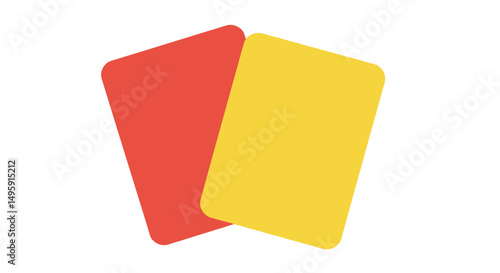 Football Championship. Yellow and red playing cards on a clean background