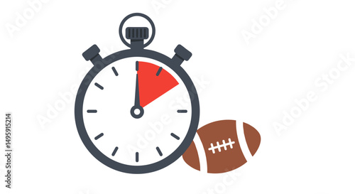 Football Championship. Stopwatch and football on white background