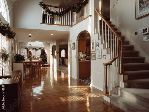 A festive holiday interior ...