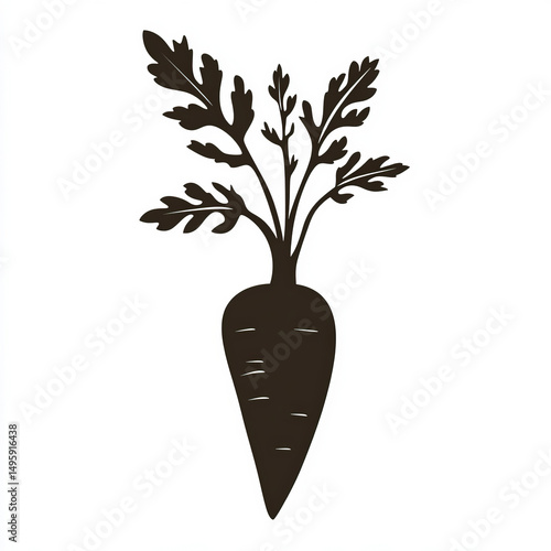 carrot silhouette , black a...