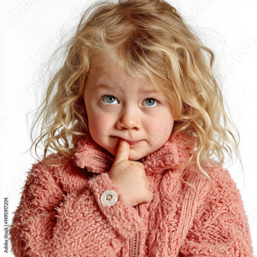 Girl Thinking Isolated