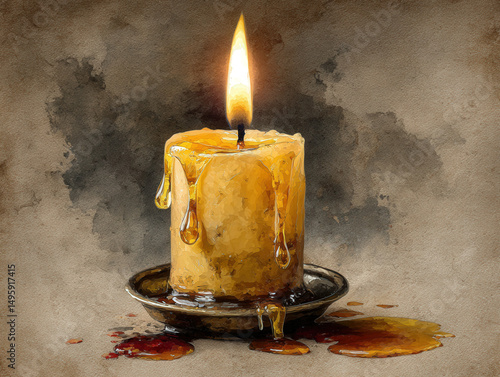illustration of a candle wi...