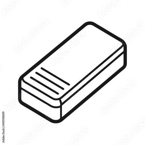 Classic Eraser Outline Line Art Vector