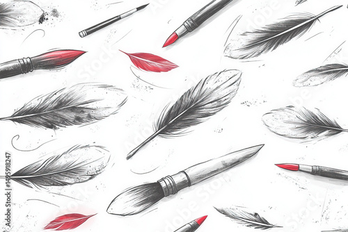 sketchy feathers