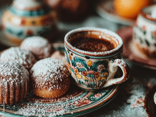 A scene depicting a coffee ...