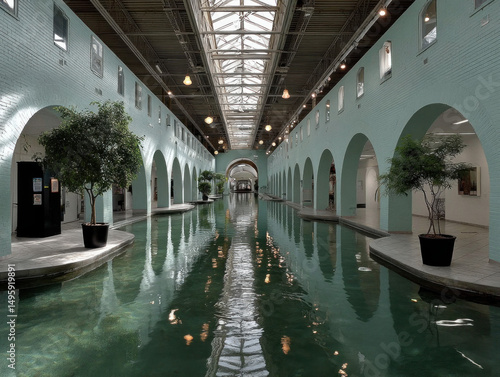 A serene spa center interio...