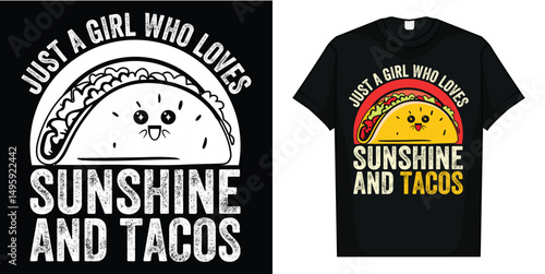 Girl Loves Sunshine Tacos Cinco De Mayo Funny Mexican Women T-Shirt
