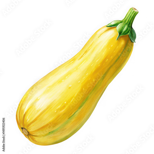 Single yellow squash illustration