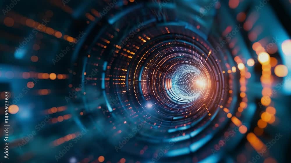 A futuristic cosmic technology tunnel with intricate details, Generative AI Videos. A futuristic cosmic technology tunnel with intricate details, Generative AI Videos.