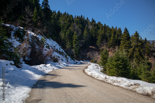Winter Snow Mountain Road
