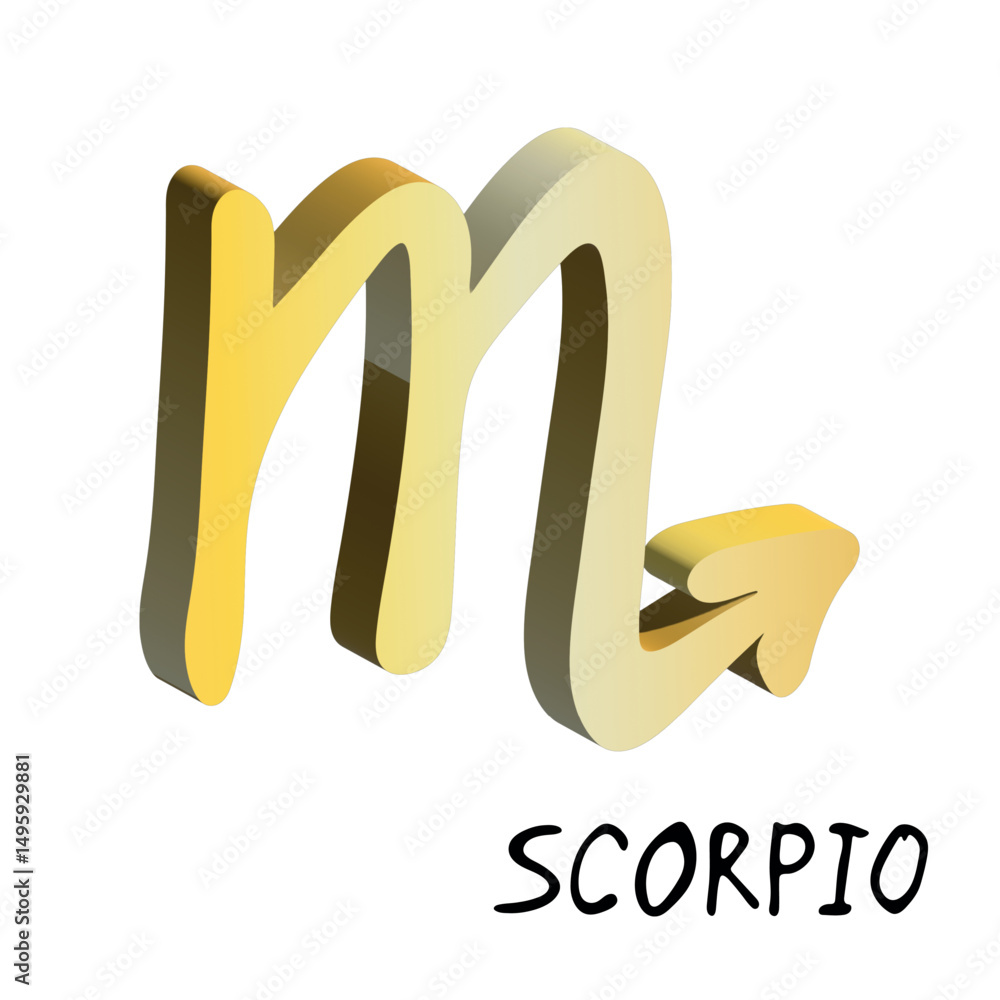 Obraz premium 3d scorpio zodiac sign Esoteric symbol Astrology clipart Element for design