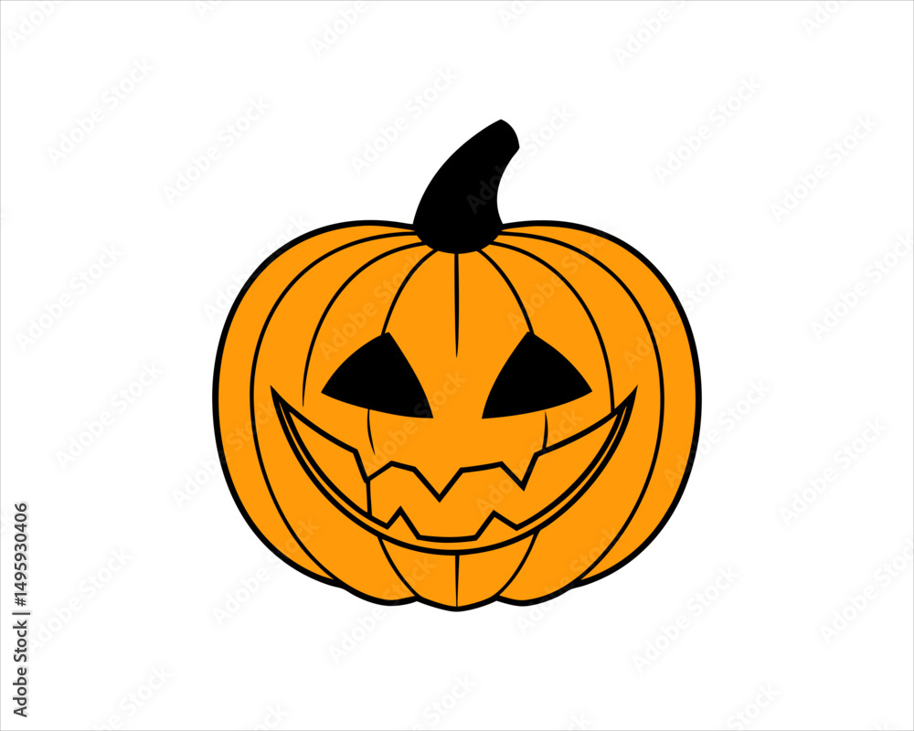 Fototapeta premium Halloween Pumpkin Face Clipart Collection | Vector Jack-o'-Lanterns for Crafts, Apparel, Party Invites & Fall Decorations.